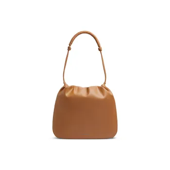 CHARLES&KEITH PU Crossbody Bag, Shoulder Bag Medium Size Women's Russet Brown Tawny/Noir Black