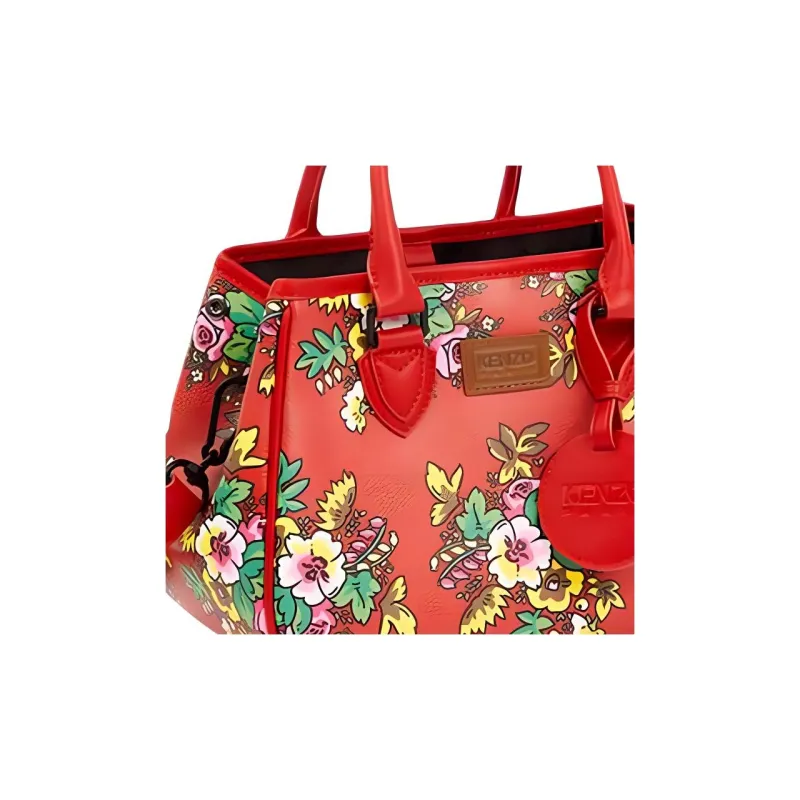 KENZO Floral Printed Logo Patch Tote Bag-2