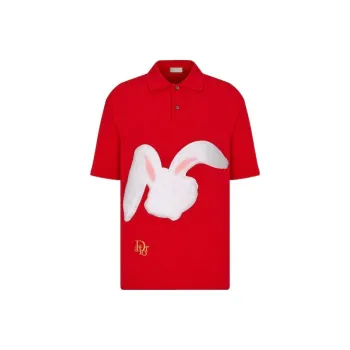 DIOR DIOR SS23 Chinese New Year Polo Shirt Men's Red