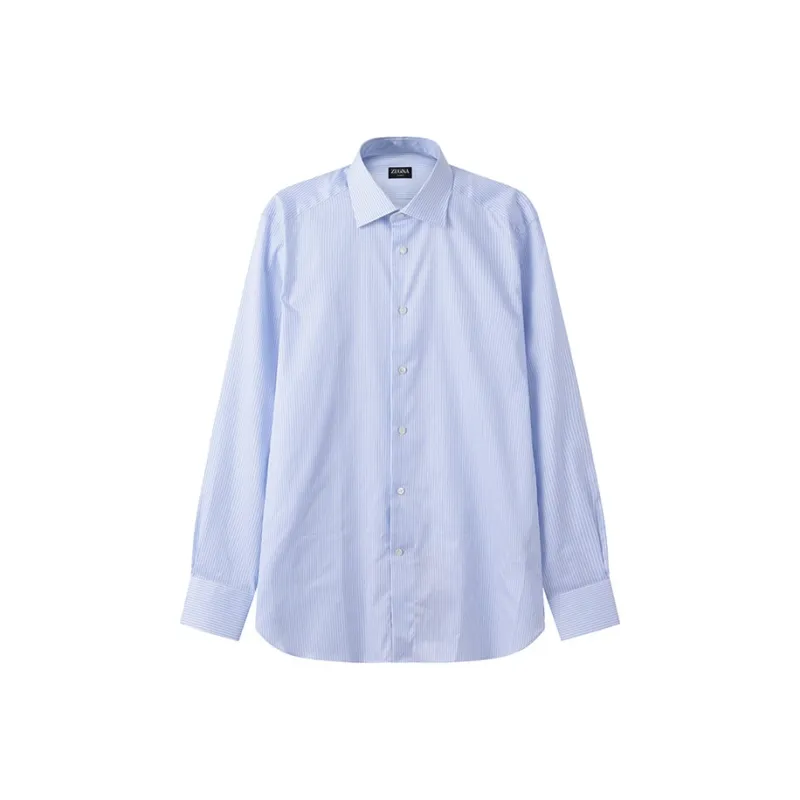 Zegna Long Sleeved Shirt Box Men's Light Blue-0