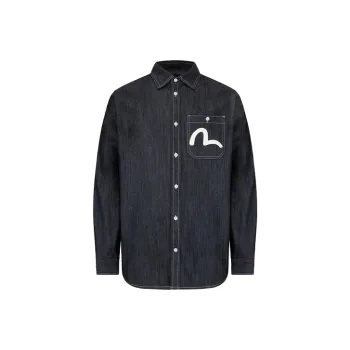 EVISU Shirts Men Denim Blue