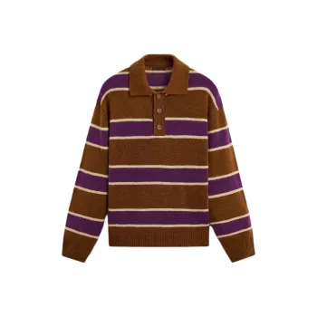 ZARA Polo Shirt Men's Brown Yellow