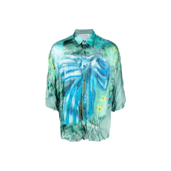 Acne Studios Graphic Printed Button Up Shirt