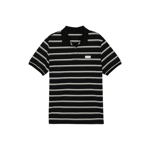 MOST Polo Shirt Men's Black White Stripes