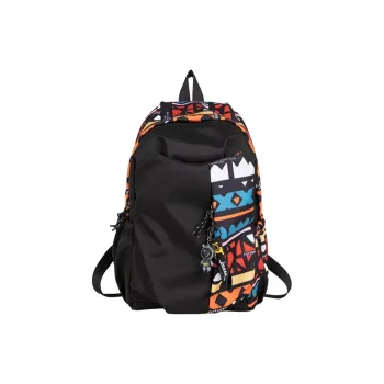 Yalu Nylon Backpack Regular Unisex Red/Yellow/Emerald Green/Peacock Blue