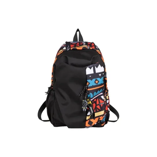 Yalu Nylon Backpack Regular Unisex Red/Yellow/Emerald Green/Peacock Blue