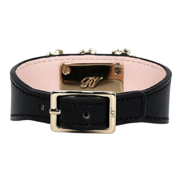 Roger Vivier Metal, Calfskin, Diamond Bracelets Unisex Black-1