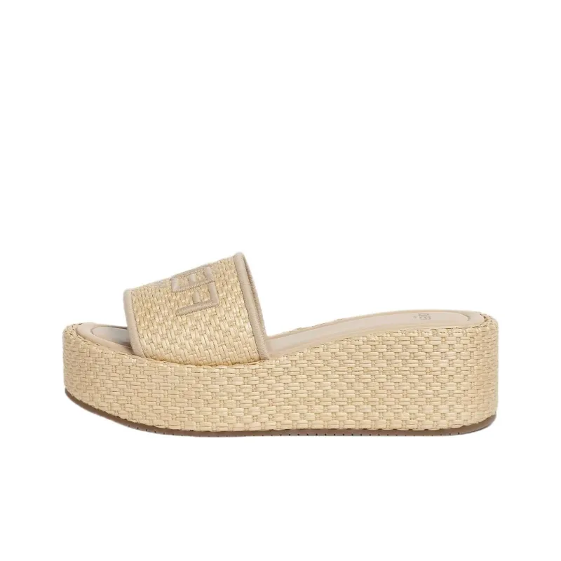 FENDI Sunshine Abrasion Resistant Slide Slippers Women's Beige-0