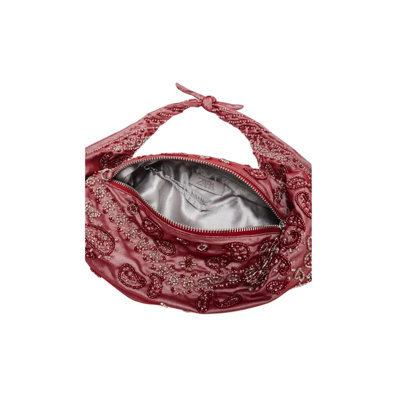 ZARA Polyester Shoulder Bag Small Size, Medium Size Women's Red-3