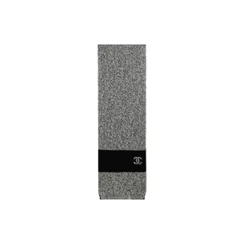 CHANEL Knit Scarves Women's Black Gray Color