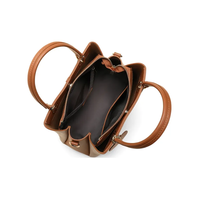 COMELY Cow Leather Crossbody Bag, Commute Tote, Women's Bag Regular Women's Milk Tea-3