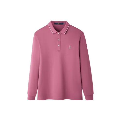 HLA Co authored Series By Artists Polo Shirts Men Rose Red 04