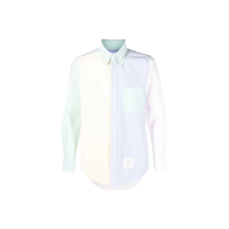 THOM BROWNE Fun-Mix Collared Button-Up Shirt-0