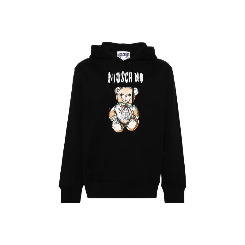 MOSCHINO Teddy Bear Printed Drawstring Hoodie-0