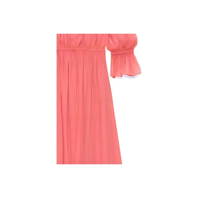 GUCCI Off shoulder Silk Chiffon Dress-1