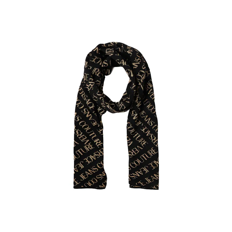 VERSACE Logo-jacquard Knitted Scarf-1