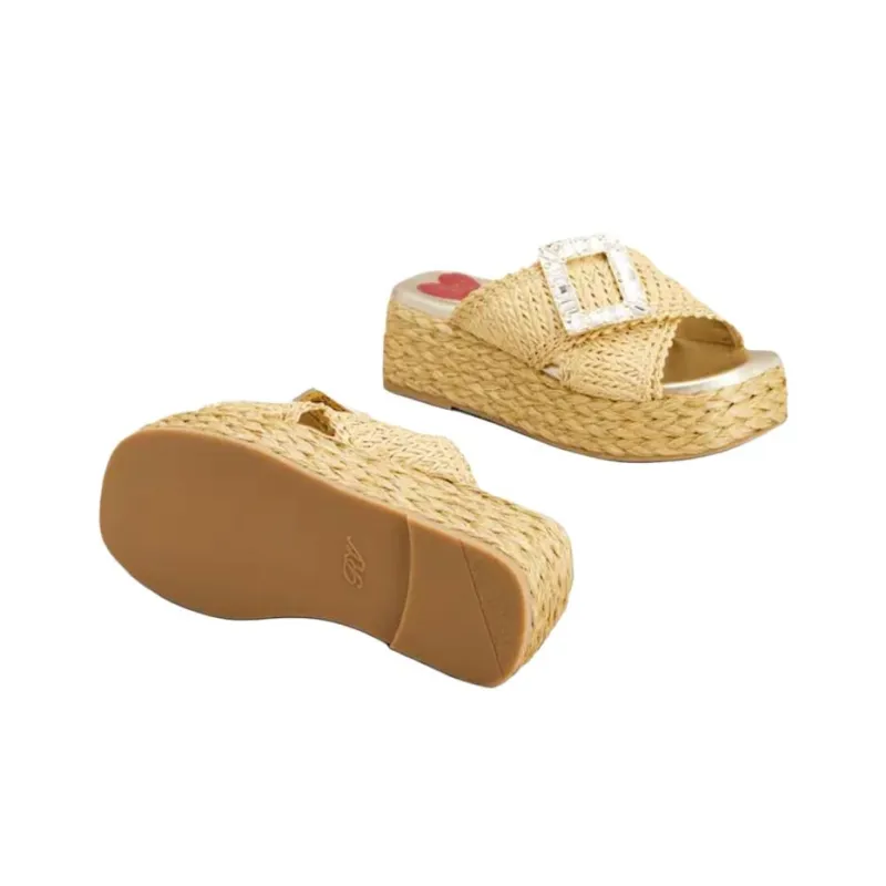 Roger Vivier Slide Slippers 6cm Women's Beige Yellow-5
