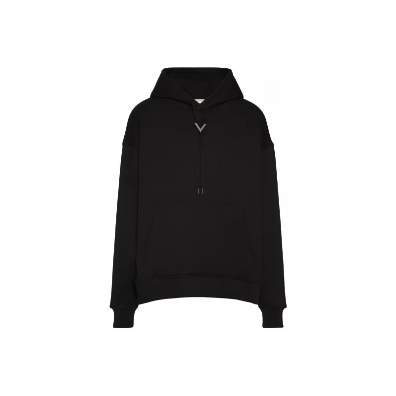 Valentino Garavani Logo Plaque Drawstring Hoodie-0