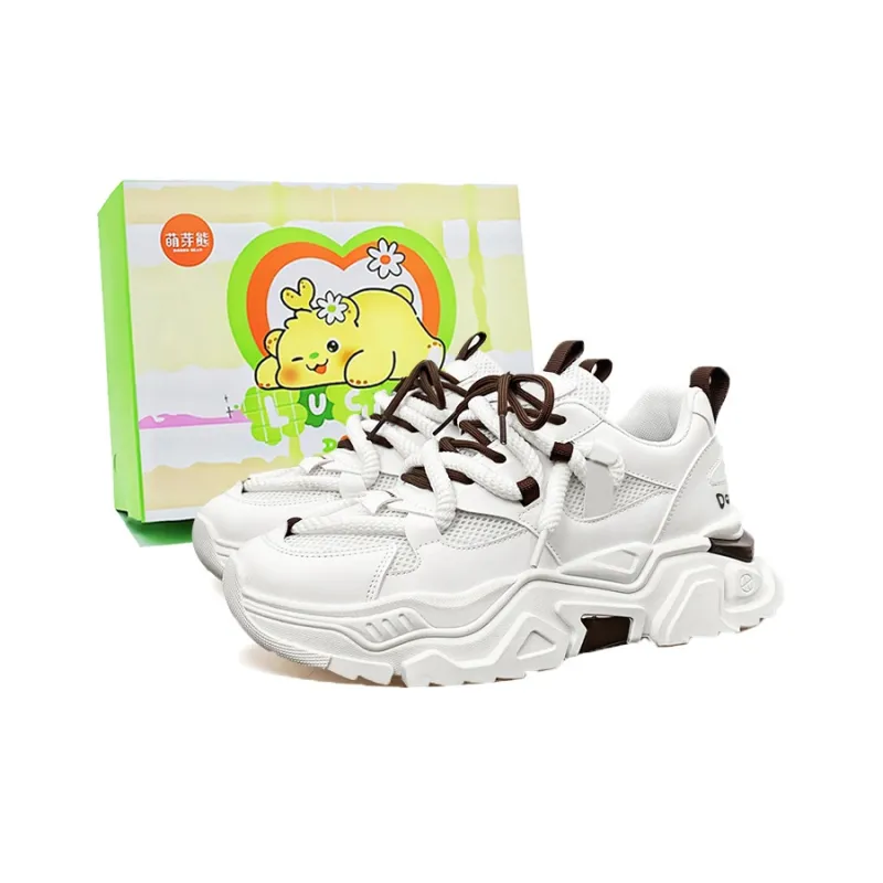 Budding Bear Anti-Slip Wear-Resistant Breathable Height Increasing Low-Top Chunky Sneakers Men's Box-0