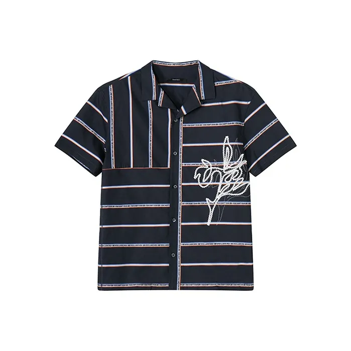 DAVID NAMAN Shirts Men Navy Blue-0