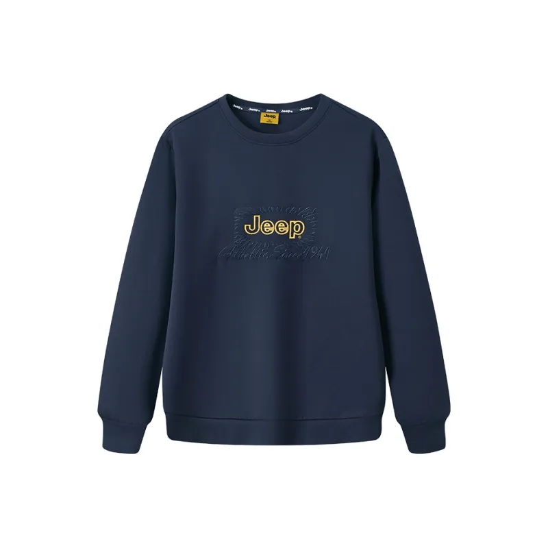 Jeep Crew Neck Long Sleeved Cardigan Sweatshirt Unisex-3