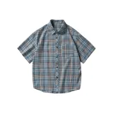 Blue Plaid Short-Sleeved