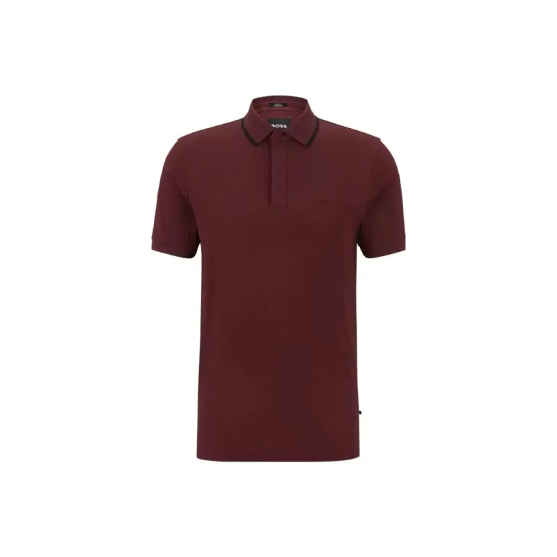 HUGO BOSS Performance Series Polo Shirts Men Dark Red-0
