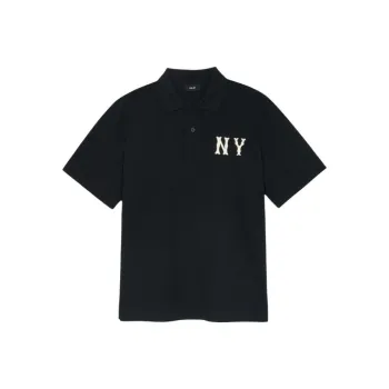 MLB New York Yankees Overfit Coopers Logo Polo Shirt Unisex Black