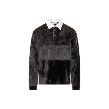 GCDS Logo Patch Long Sleeved Polo Shirt