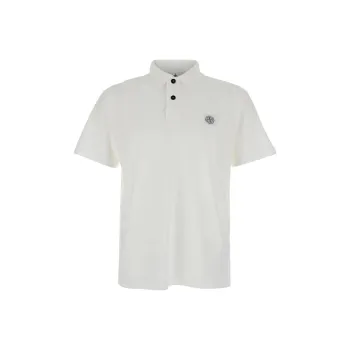 STONE ISLAND Logo Patch Short Sleeved Polo Shirt