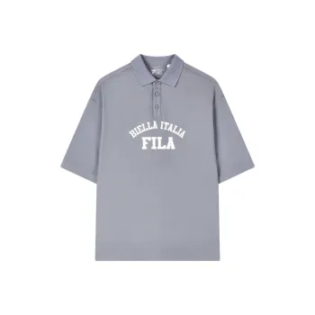 FILA Valentine's Day Collection Polo Shirts Unisex Asphalt Brick Gray