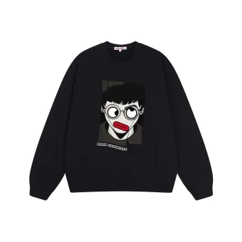 FAIRWHALE Loose Fit Pullover Off The Shoulder Crew Neck Sweatshirt Unisex