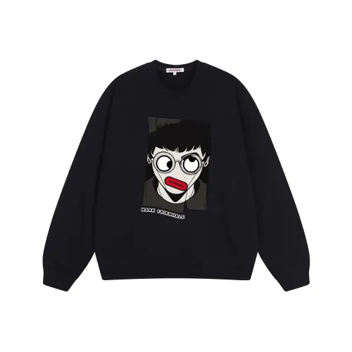 FAIRWHALE Loose Fit Pullover Off The Shoulder Crew Neck Sweatshirt Unisex