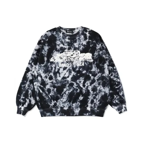 WIND AND SEA TIEDYE ISOLATED ISLAND CREW SWEAT Sweatshirt Unisex Black