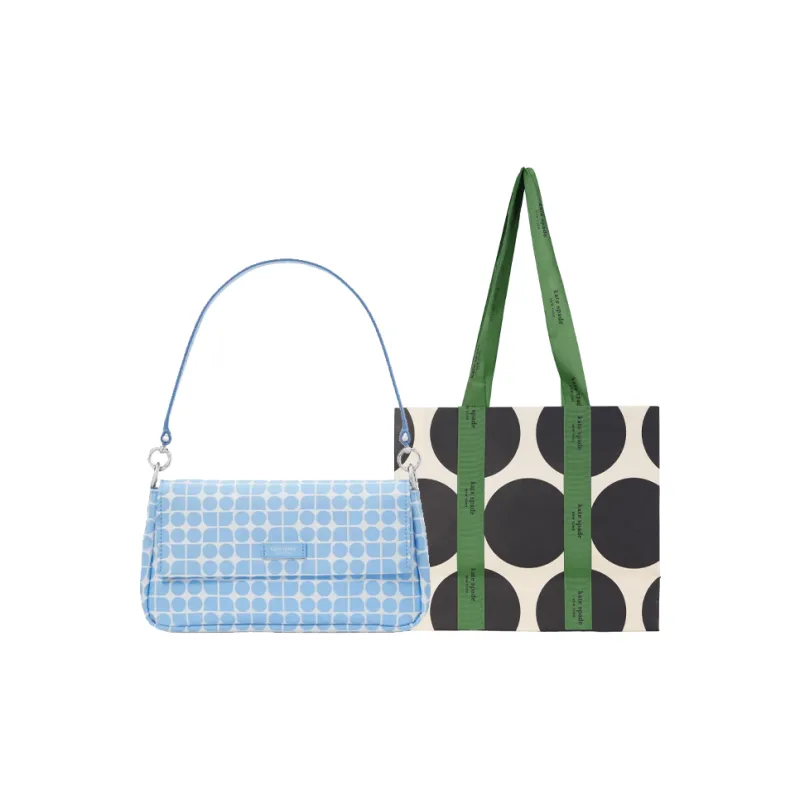 Kate Spade Recycled Polyester Shoulder Bag, Crossbody Bag Women's Starlight Blue-0