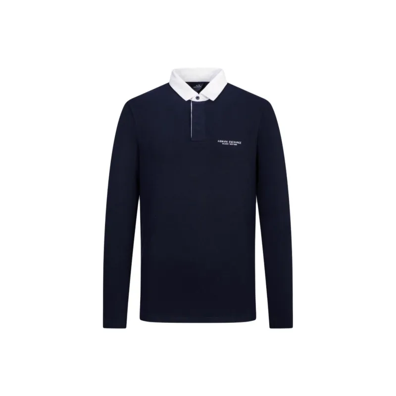 ARMANI EXCHANGE Polo Shirts Men Navy Blue-0