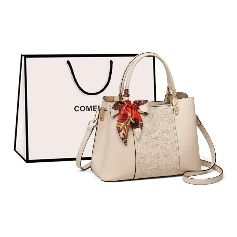 COMELY Cow Leather Handbag, Crossbody Bag, Shoulder Bag Regular Women's Apricot-0