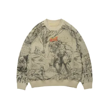 Marvel X XVESSEL X MARVEL/Marvel Co-branded Series Sweatshirts Unisex Khaki