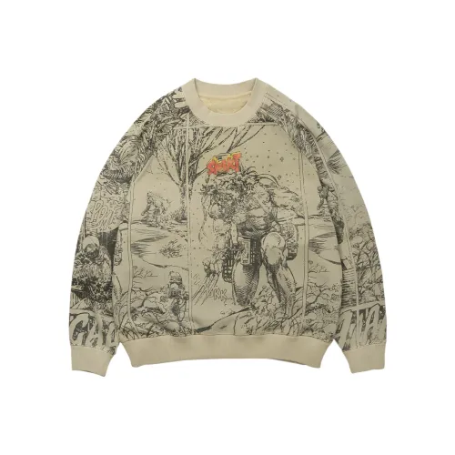 Marvel X XVESSEL X MARVEL/Marvel Co branded Series Sweatshirts Unisex Khaki