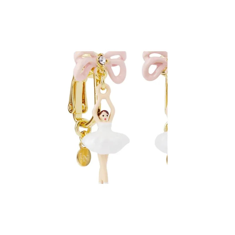 LES NEREIDES Gold Plated Clip On Earrings Women's Pink-1