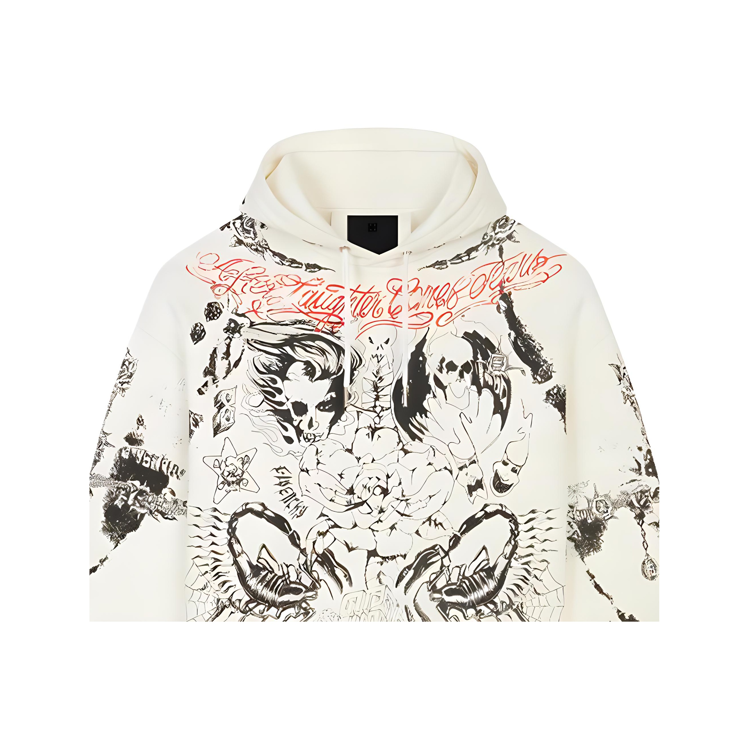 Givenchy Tattoo Oversized Hoodie Sweatshirt - POIZON