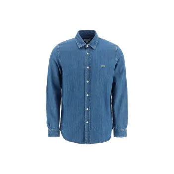 LACOSTE Logo appliqué Denim Shirt
