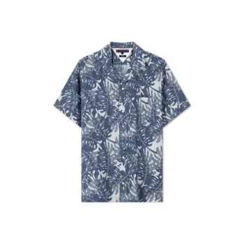 Tommy Hilfiger Shirt Men's Dark Blue White Pattern