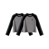 2 Pack (Women's Cropped Gray & Black)