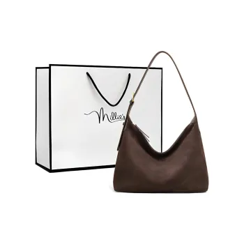 MILLIE'S Cow Leather Portable Crossbody Bag, Shoulder Bag, Underarm Tote Women's Coffee/Brown