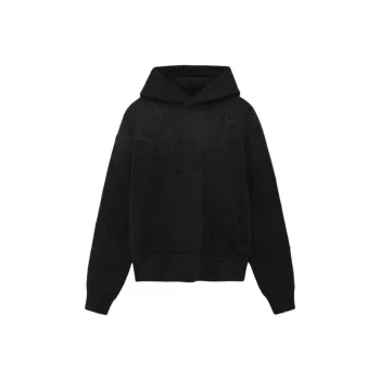 AMIRI Ma Shotgun Logo Embroidered Distressed Hoodie