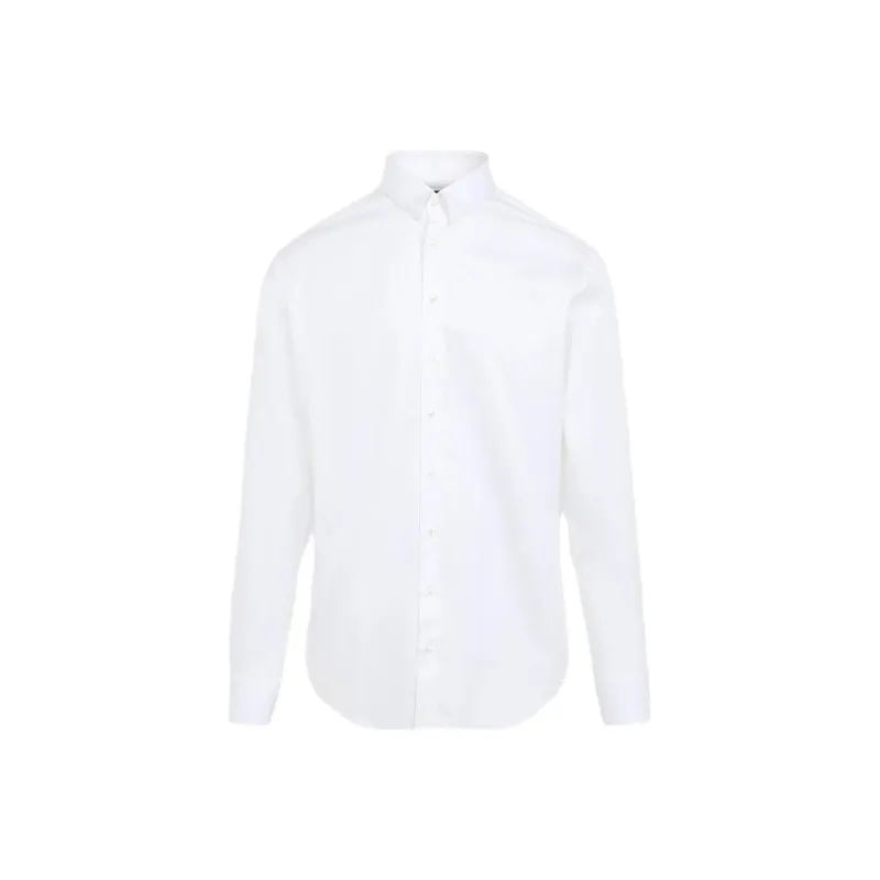 GIORGIO ARMANI Curved Hem Twill Shirt-0