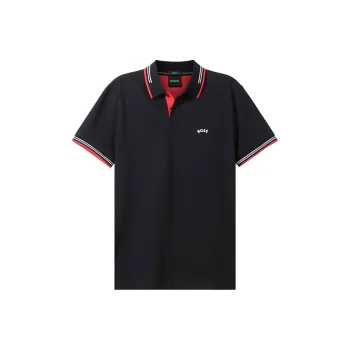 HUGO BOSS Short Sleeve Polo Shirts Men's Red Black