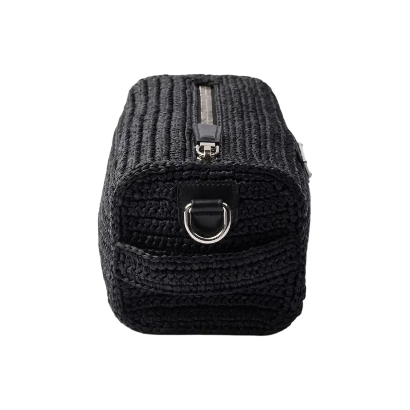 PRADA Calfskin Crossbody Bag Women's Black-2