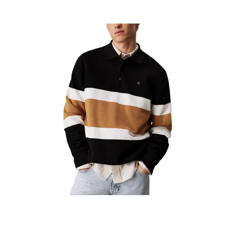 CALVIN KLEIN Polo Shirt Europe Version Men's Black-0